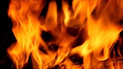 Fire in the dark Stock Footage 77861640