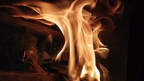 Fire in dark Video stock 240833966