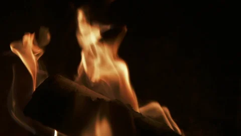 Fire in darkness - cinematic slow motion shot Stock Footage 104900191