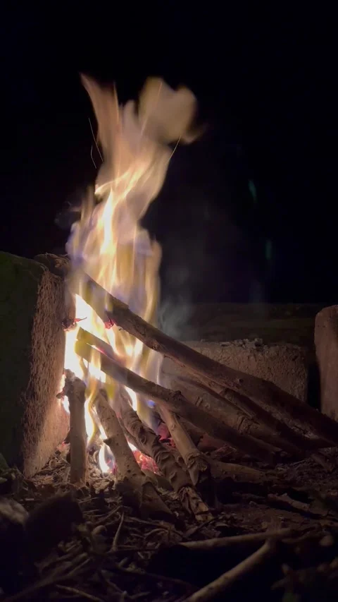 Fire in darkness Video stock 170461460