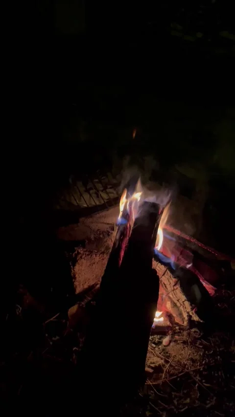 Fire in darkness Video stock 170461719