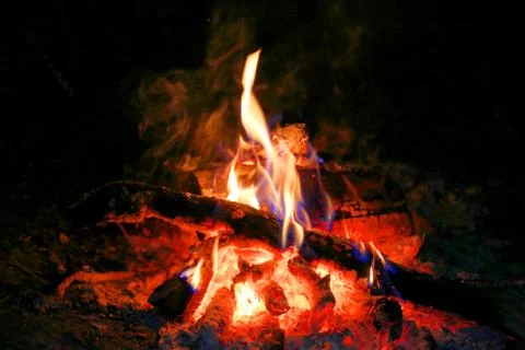 Fire in darkness Stock Photos