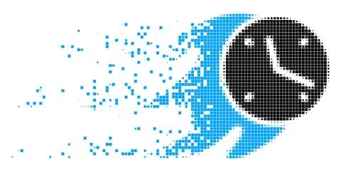 Fire Deadline Clock Damaged Pixel Icon Illustrazione stock