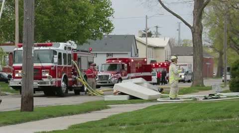 Fire Deparment on Street Stock-Footage 11180841
