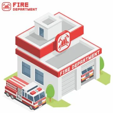 Fire Department building Ilustración de archivo