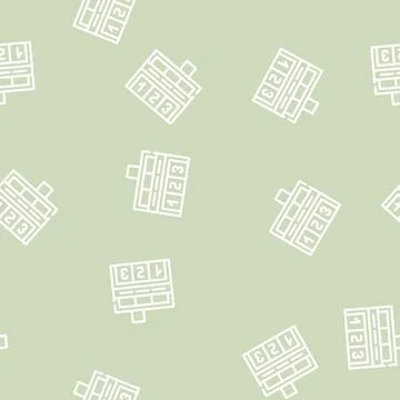 Fire department building line vector seamless pattern Stockillustratie