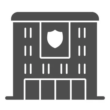 Fire department building solid icon. Emergency fire station glyph style Ilustración de archivo