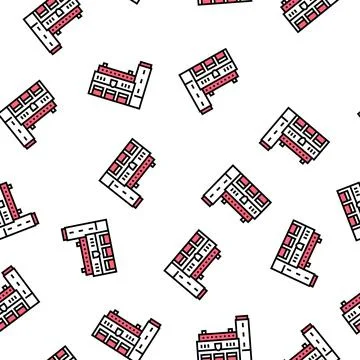 Fire department building vector seamless pattern Ilustración de archivo
