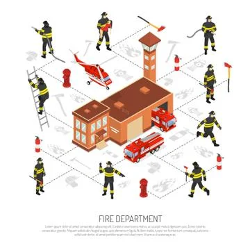 Fire Department Infographic Stock Illustration