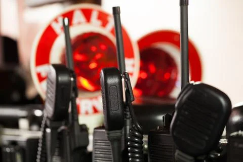 Fire department radios for use 스톡 사진