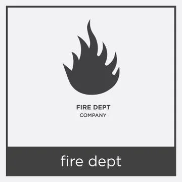 Fire dept icon isolated on white background Free Stock Illustration