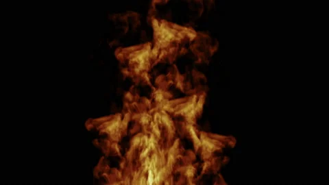 Fire Design on Black Background. Close-up Stock Footage 146785784