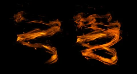 Fire Design on Black Background. Close-up Foto stock