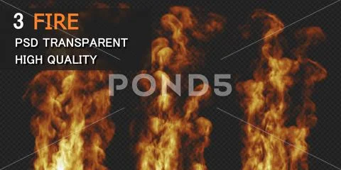 Fire Design on Black Background. Close-up PSD Template