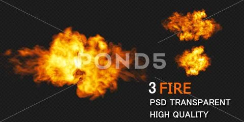 Fire Design on Black Background. Close-up PSD Template