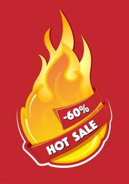 Fire design elements with ribbon Stock Illustration