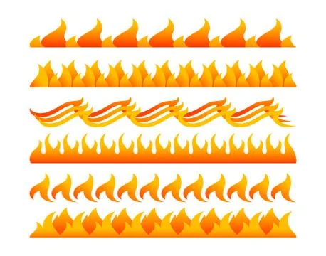 Fire design elements vector set Stock Illustration