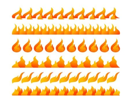Fire design elements vector set Stock Illustration