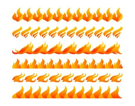 Fire design elements vector set Stock Illustration