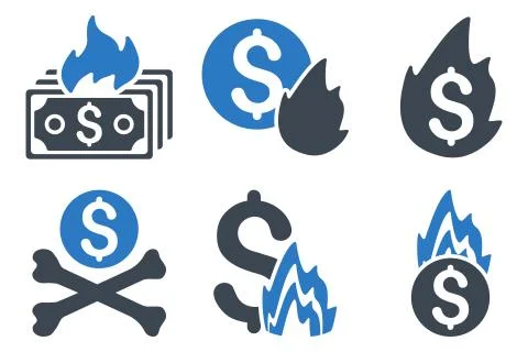 Fire Disaster Flat Vector Icons 스톡 일러스트