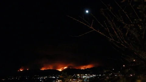 A fire in the distance Stock Footage 109206131