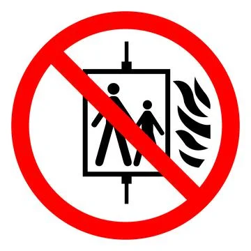Fire Do not use the elevator. Ilustración de archivo