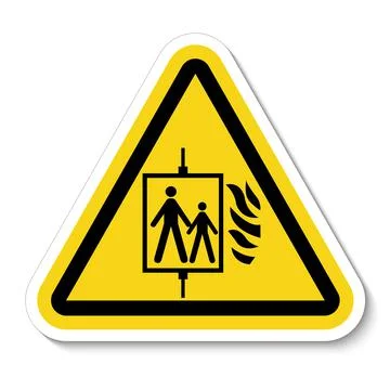 Fire Do not use the elevator. Stock Illustration