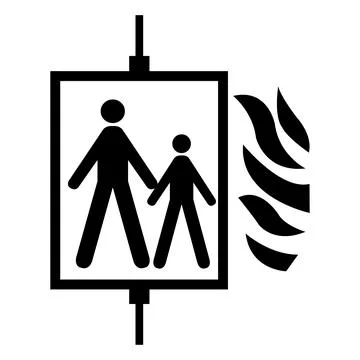 Fire Do not use the elevator. Illustrazione stock