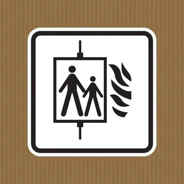 Fire Do not use the elevator. Stock Illustration