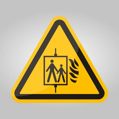 Fire Do not use the elevator. Stock Illustration