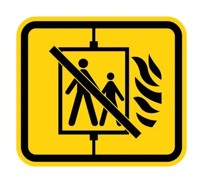 Fire Do not use the elevator. Stock Illustration