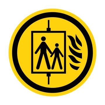 Fire Do not use the elevator. Stock Illustration