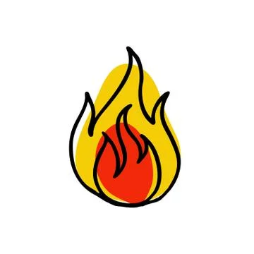 Fire doodle icon, vector illustration Stock Illustration