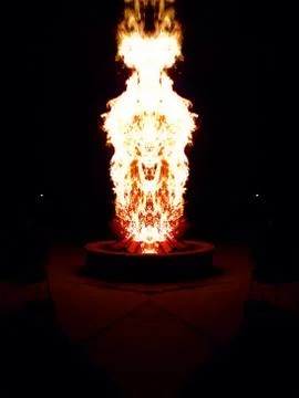 Fire Dragon in Firepit Stock Photos