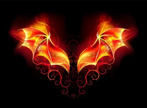 Fire Dragon wings Stock Illustration