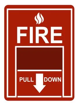 Fire drill station icon on white background. Fire alarm pull station. Stock Illustration