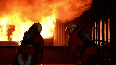 Fire drills in the training center regularly to get ready. Stock Footage 83903951