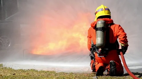 Fire drills in the training center regularly to get ready. Video stock 83903970