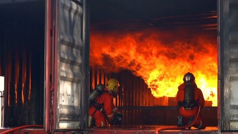 Fire drills in the training center regularly to get ready. Stock Footage 87725448