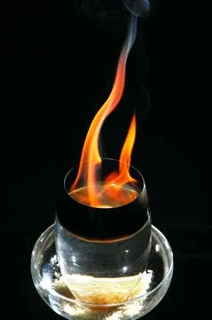 Fire in a Drink Glass Stock Photos