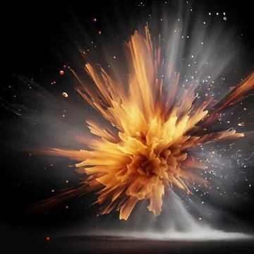 Fire dust exploding fire explosion or fiery explosion against Black backgroun Stock Photos