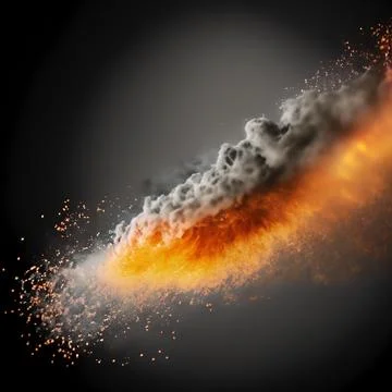 Fire dust exploding fire explosion or fiery explosion against Black backgroun Stock Photos