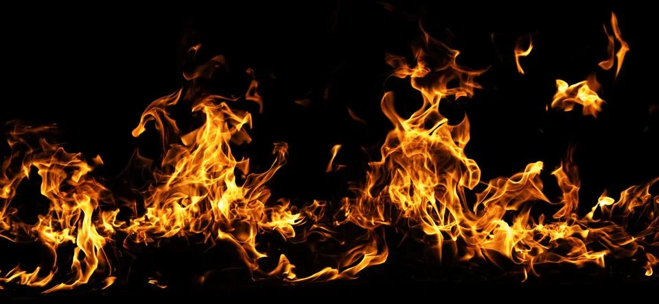 Fire dynamic flame swirl. Fire burning heat background. Fire intense energy g Stock Photos