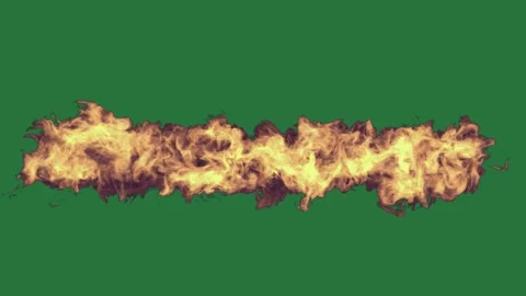 Fire Dynamic With Flames - Chroma Key Green Screen Footage Stock Footage 338015495