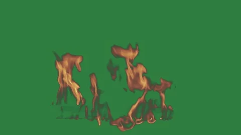 Fire Dynamic On Green Screen Chroma Key Background Video stock 338012731