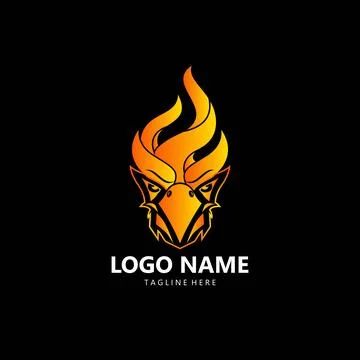 Fire eagle logo design vector 스톡 일러스트