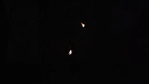 Fire eater makes a fire show 스톡 동영상 230686985