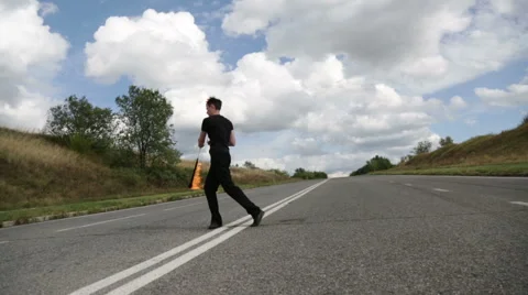 The fire eater, performs the trick Stock Footage 67958267