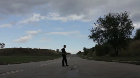 The fire eater, spitting fire Stock Footage 67961640