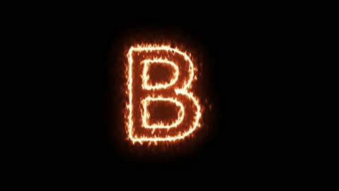 Fire Effect Text Flames Alphabets B Isolated on Black Background Stock Footage 171863800